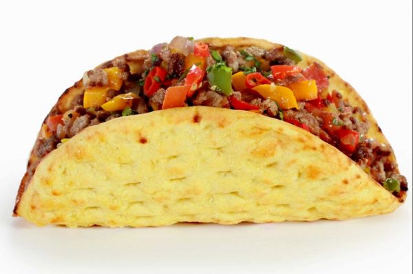 Taco cu carne si legume in paine pita greceasca cu porumb